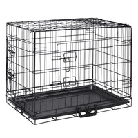 24 Inch Pet Portable Foldable Metal Cage Black