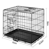 24 Inch Pet Portable Foldable Metal Cage Black - JVEES