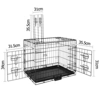 24 Inch Pet Portable Foldable Metal Cage Black - JVEES