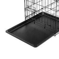 24 Inch Pet Portable Foldable Metal Cage Black - JVEES