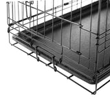 24 Inch Pet Portable Foldable Metal Cage Black - JVEES