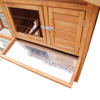 Double Storey Pet Hutch with Under Run Green - JVEES