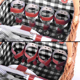 4 Person Picnic Basket Set with Blanket Black - JVEES