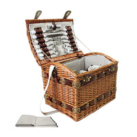 4 Person Picnic Basket Set w/ Cheese Board Blanket