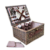 4 Person Picnic Basket Set w/ Blanket