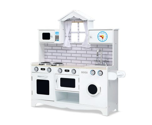 Kids Wooden Kitchen Play Set - White - JVEES