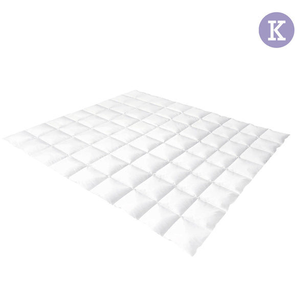 Duck Feather Down Quilt King White