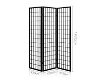 3 Panel Room Divider - Black - JVEES