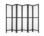 Room Divider 6 Panel Black - JVEES