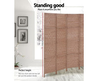 6 Panel Room Divider Screen Privacy Rattan Timber - JVEES