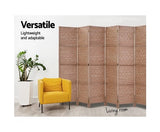 6 Panel Room Divider Screen Privacy Rattan Timber - JVEES