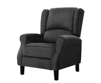 Adjustable Recliner Armchair Soft Suede - Charcoal - JVEES