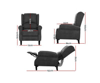 Adjustable Recliner Armchair Soft Suede - Charcoal - JVEES