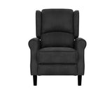 Adjustable Recliner Armchair Soft Suede - Charcoal - JVEES