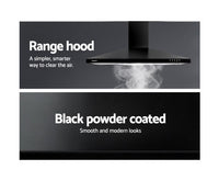 900mm Rangehood Stainless Steel Range - Black - JVEES