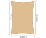 4x6m 280gsm Shade Sail - Sand - JVEES