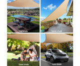 4x6m 280gsm Shade Sail - Sand - JVEES