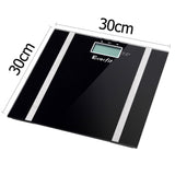 Electronic Digital Body Fat & Hydration Bathroom Glass Scale Black - JVEES