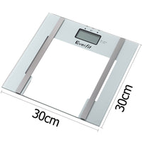 Electronic Digital Body Fat & Hydration Bathroom Glass Scale White - JVEES