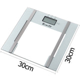 Electronic Digital Body Fat & Hydration Bathroom Glass Scale White - JVEES