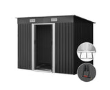 2.35 x 1.31M Steel Base Garden Shed - Grey - JVEES