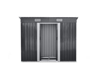 2.35 x 1.31M Steel Base Garden Shed - Grey - JVEES