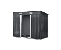 2.35 x 1.31M Steel Base Garden Shed - Grey - JVEES