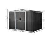 2.05 x 2.57M Steel Base Garden Shed - Grey - JVEES