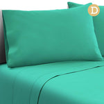 4 Piece Microfibre Sheet Set Double– Aqua