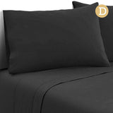 4 Piece Microfibre Sheet Set Double– Black