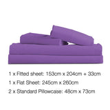 4 Piece Microfibre Sheet Set Queen – Purple - JVEES