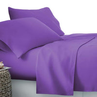 4 Piece Microfibre Sheet Set Queen – Purple - JVEES