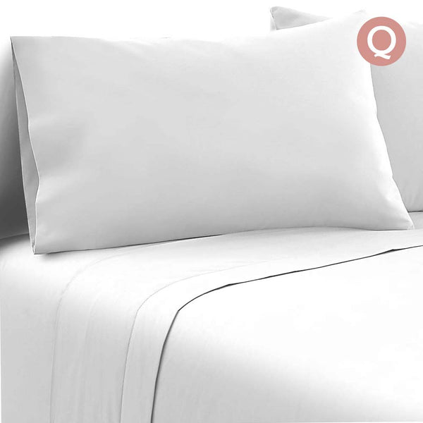 4 Piece Microfibre Sheet Set Queen – White