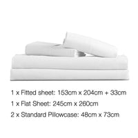 4 Piece Microfibre Sheet Set Queen – White - JVEES