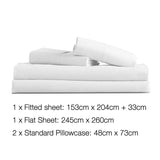 4 Piece Microfibre Sheet Set Queen – White - JVEES