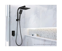 Brass Shower Mixer Head Hot and Cold Bathroom Tap Mat Black - JVEES