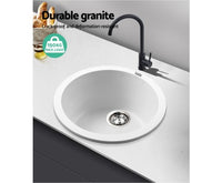 Kitchen Sink Granite Stone Top or Undermount - White 440x190mm - JVEES