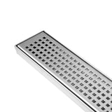 Square Stainless Steel Shower Grate Drain Floor Bathroom 1000mm - JVEES