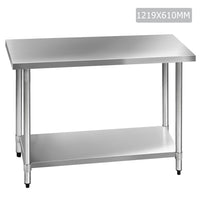 430 Stainless Steel Kitchen Work Bench Table 1219mm