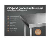 1219 x 762mm Commercial Stainless Steel Kitchen Bench - JVEES