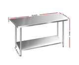 1524 x 762mm Commercial Stainless Steel Kitchen Bench - JVEES