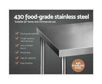 1524 x 762mm Commercial Stainless Steel Kitchen Bench - JVEES