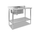 100cm x 60cm x 90cm Commercial Stainless Steel Sink Kitchen Bench - JVEES