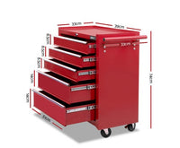 14 Drawer Toolbox Chest Cabinet Mechanic Trolley - Red - JVEES