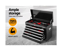 15 Drawers Mechanic Toolbox Storage Chest Cabinet - Black - JVEES