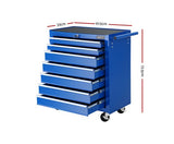 7 Drawer Tool Chest and Trolley Cabinet - Blue - JVEES