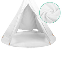 White Kids 6 Pole Teepee Canvas Tent - JVEES