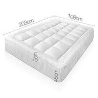 Bamboo Pillowtop Mattress Topper 5cm - King Single - JVEES