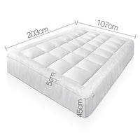 Duck Feather & Down Pillowtop Matress Topper - King Single - JVEES