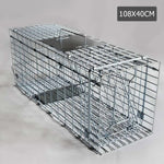 Humane Animal Trap Cage 108 x 40 x 45cm Silver